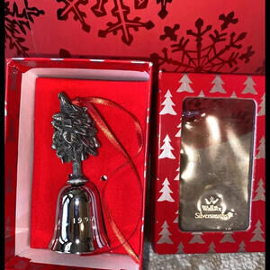 🦚Wallace Silversmiths Pewter Silver Partridge Mini Bell NIB